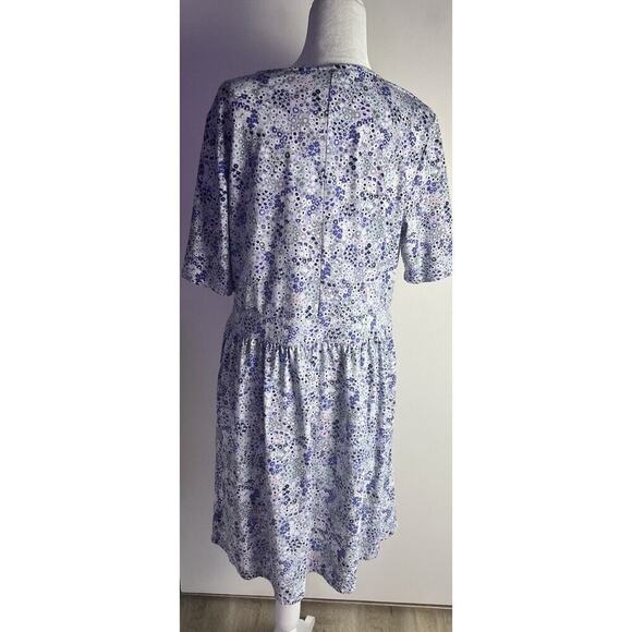 Lands End Empire Waist Floral Jersey Modal Blend Stretch Sz L 14/16 Dress - Picture 3 of 10